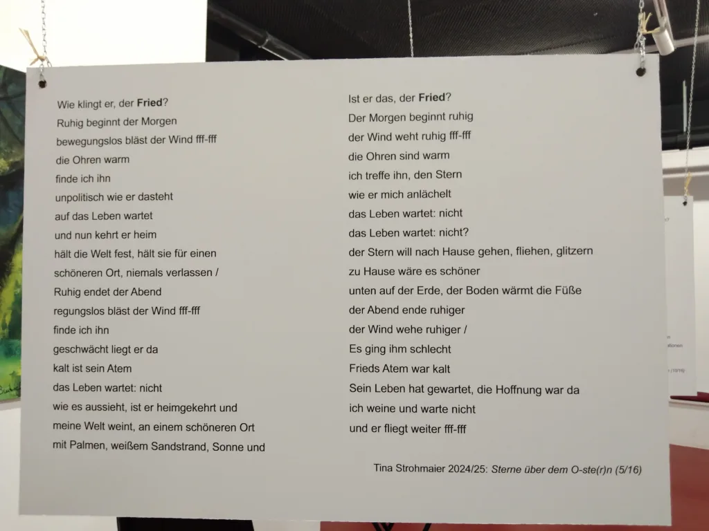 Textfragment „Sterne über dem O-ste(r)n“ in der Ausstellung